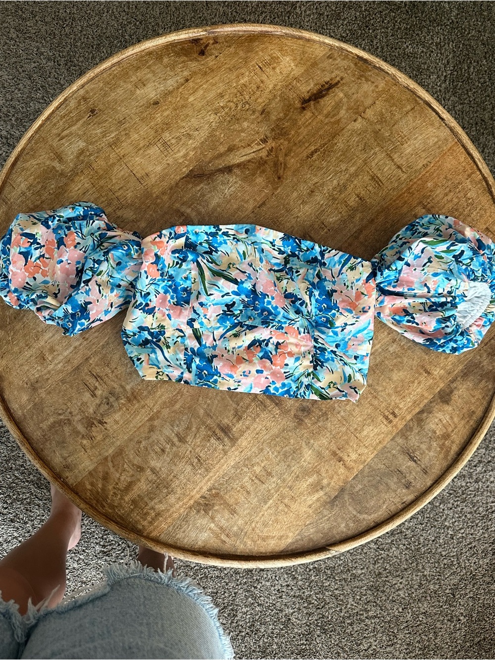 Abercrombie & Fitch Floral One-Piece Swimsuit in Blue & Pink